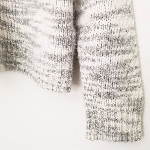 Eileen Fisher Merino Wool Silk Blend Marled Gray Sweater L Cozy Warm Crew $375 - Picture 13 of 15